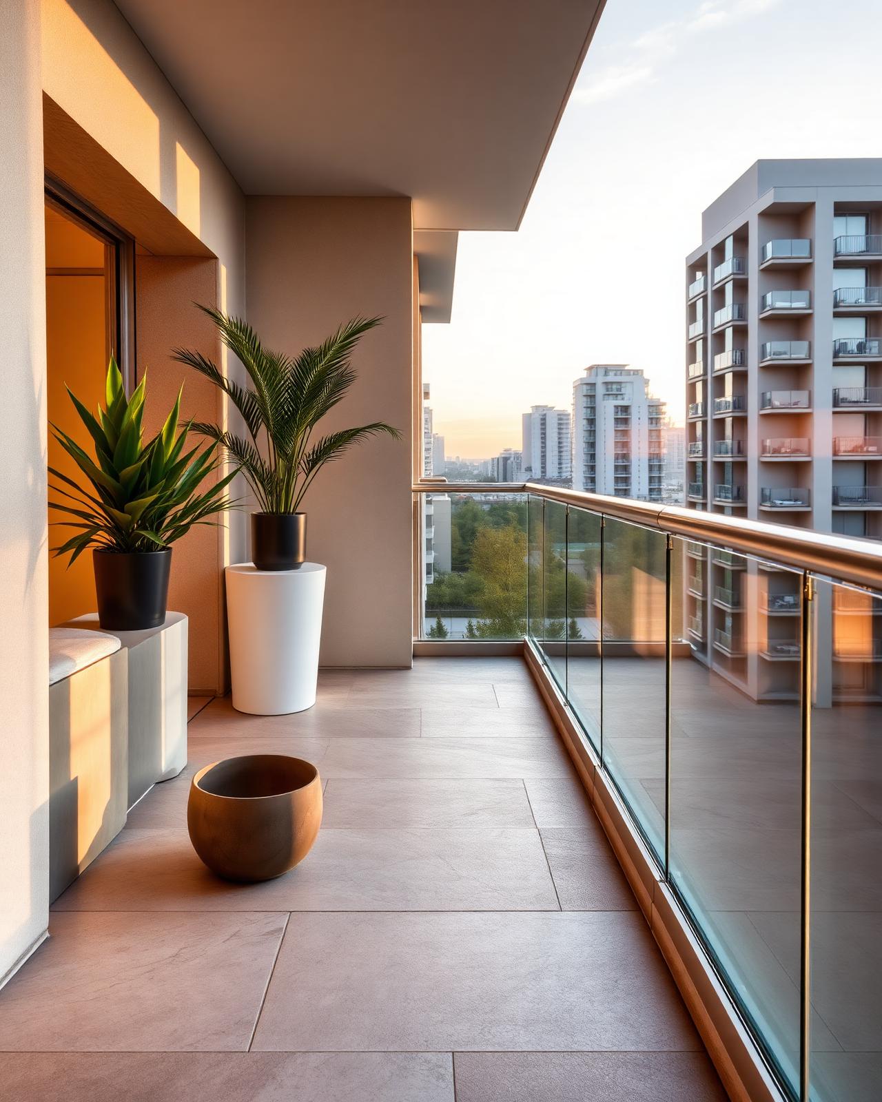Balcony finished with premium surfaces