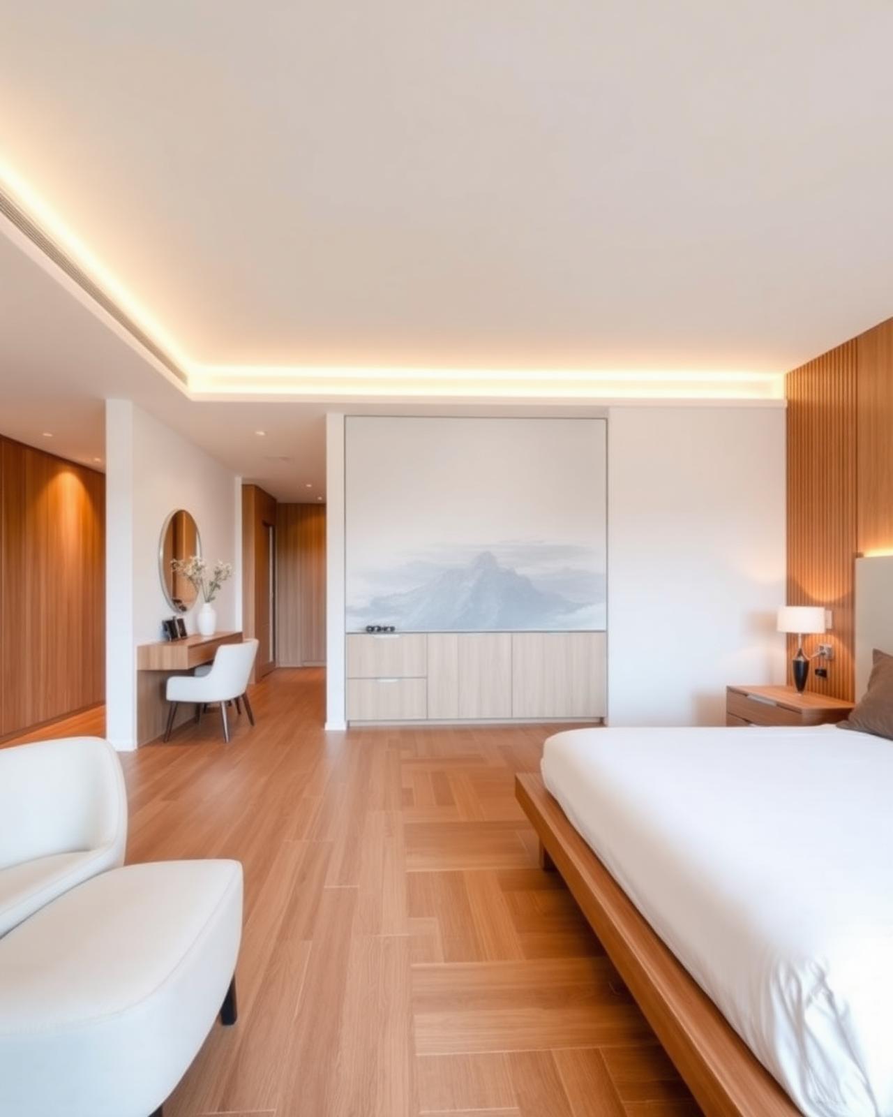 Bedroom finished with premium surfaces