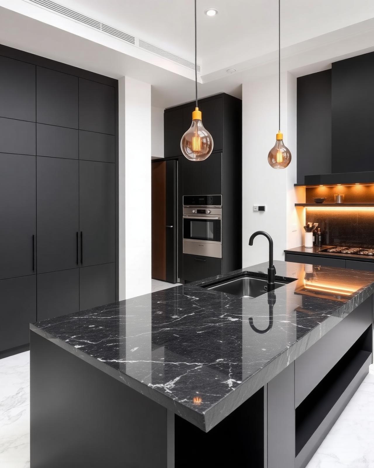 Kitchen finished with premium surfaces