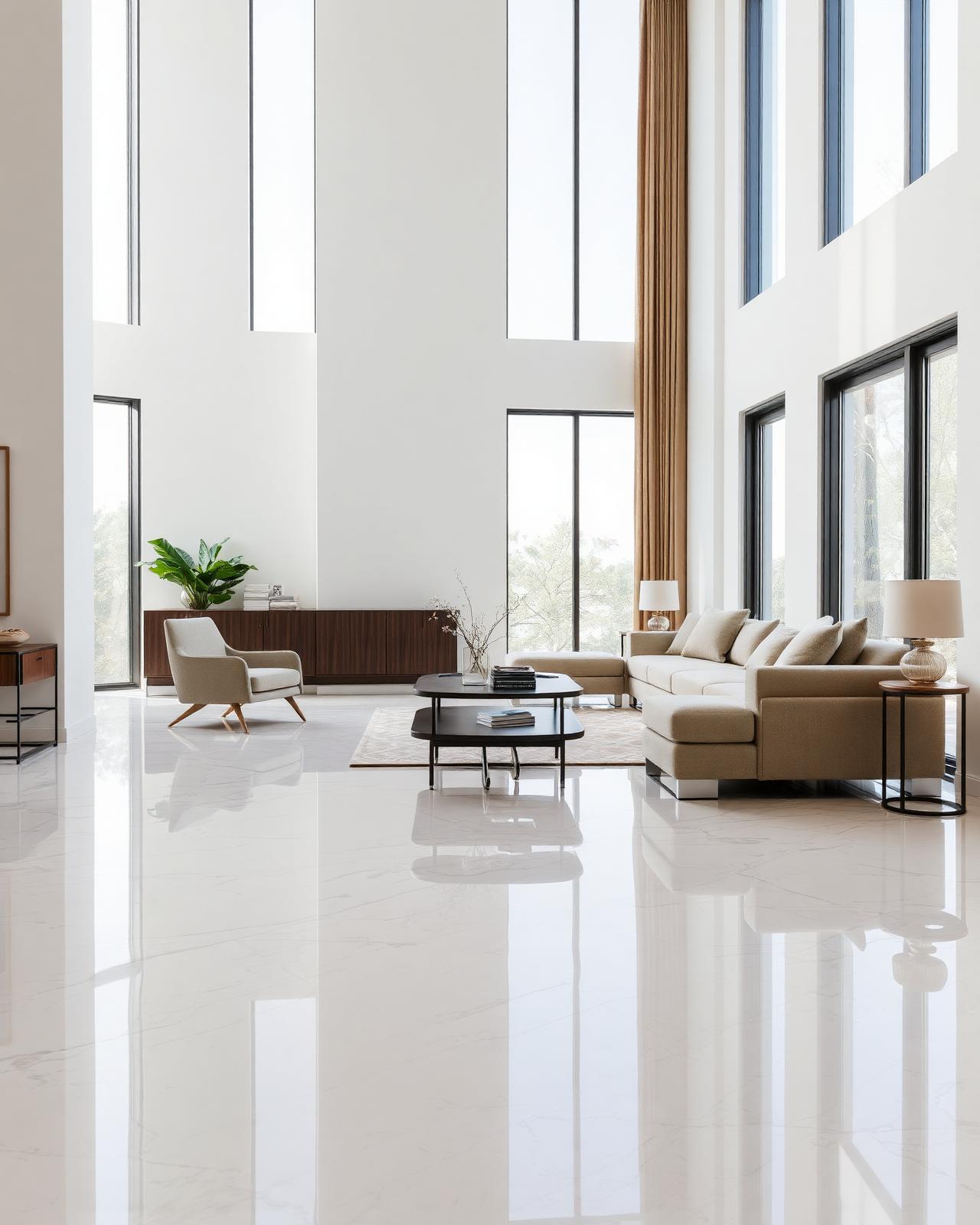 Living Room finished with premium surfaces